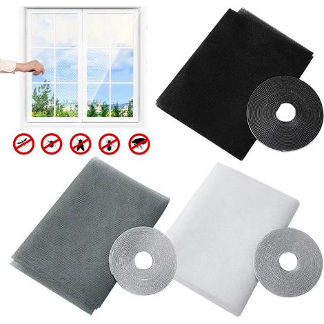 Lot de 1 Moustiquaires Fenêtre 150x180cm - pour Chambre & Salon - Découpables DIY & Auto-Adhésives (1/5)
