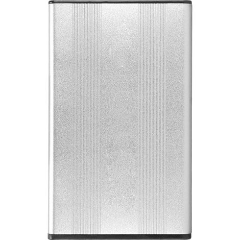 Boîtier pour disque dur 2,5 pouces, capacité 2 To, vitesse de transfert de 480 Mbit/s, alliage d'aluminium avec transmission USB 2.0, compatible Windows Vista, couleur argent. (1/5)