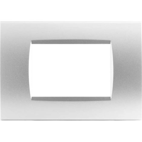 Placca 3 Posti silver Tech LIVING Light compatibile LNA4803 / LN4703