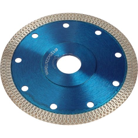 Disque diamanté bleu à double usage (sec et humide) pour la coupe de la céramique, du béton et du marbre (125 x 22 x 10 mm). (1/5)