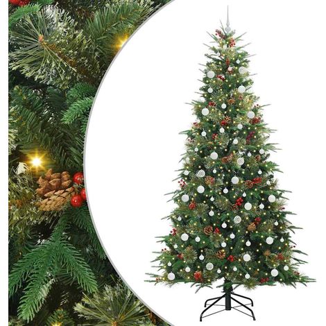 Sapin de Noël，Arbre de Noël Artificiel à Branches Articulées Vert 240 cm CFW31998 (1/5)
