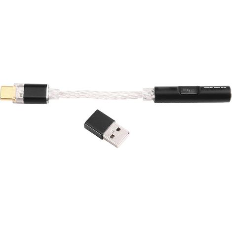 Adaptateur USB-C vers prise casque 3,5 mm USB-A vers prise casque 3,5 mm, convertisseur et décodeur audio AUX USB-C HiFi CX31993, câble adaptateur, décodage haute résolution. (1/5)
