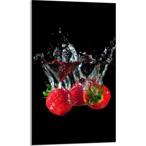 Glasschneidebrett 30x52 Erdbeeren