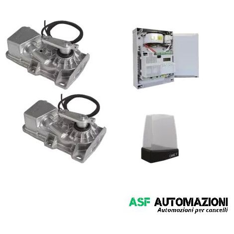CAME Kit FROG‑X 8K01MI‑008 – Automazione Interrata Doppia Anta 24 V, 2 Motori, Pannello CXN BUS, Lampeggiante