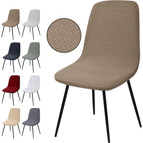 Stuhlhussen 6er Set, Jacquard Stretch, abnehmbar, waschbar, Kamel (1/5)