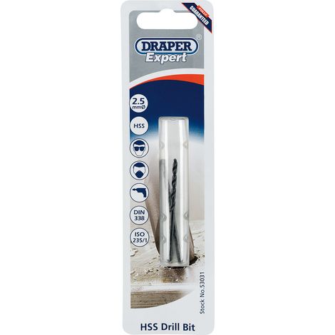 Draper 53031 Draper Expert HSS Twist Drill for 3 x 0.5 Taps, 2.5 x 181mm (1/5)
