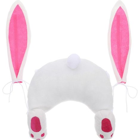 Décoration de couronne de Pâques à faire soi-même : oreilles et fesses de lapin blanc (lot de 2). (1/5)