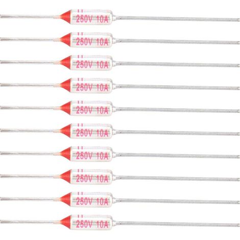 10pcs Metal Shell Fusible Thermique Coupé 250VAC 10A Température Fusible TF 72-250 Protecteur pour Electroménager Industriel(227).