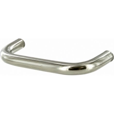 Drahtgriff mit Einsatz aus verchromtem Stahl, L.72mm, D.8mm, T.28mm, Achsabstand 64mm, 1 Stück mit Schrauben.