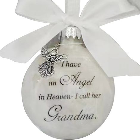 Ornement Mémorial Personne Chère 8x8cm Balle Plastique Incassable Plume Cadeau Condoléances Grand-mère-KZQ (1/2)