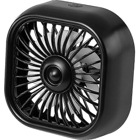 Petit ventilateur de voiture avec 7 lumières colorées, mini ventilateur portable, ventilateur USB pour voiture, 3 vitesses réglables, idéal pour voiture, SUV, camion et camping-car.-Black