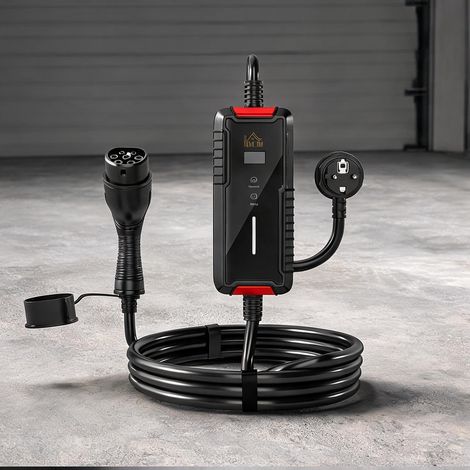 Câble de recharge Type 2 3,7 kW 5 m noir classique en pC (1/5)