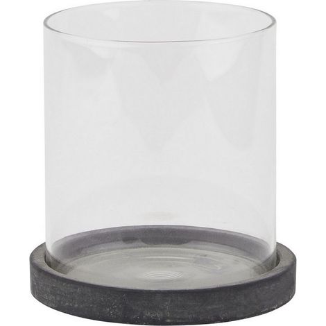 Amalfi Hurricane Lantern - Ceramic - L14 x W14 x H14 cm - Grey