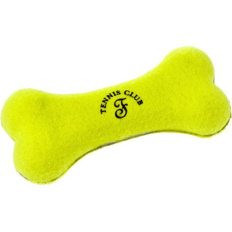 Gioco osso tennis con anima in gomma resistente ed effetto sonoro per cani