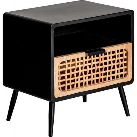 Table de chevêt solden - Noir, naturel (1/5)