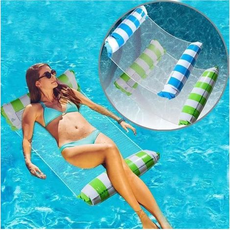 Lot de 2 hamacs gonflables - Hamac à eau - Pour piscine - Hamac gonflable pour jeux d'été, fête de plage. (1/4)