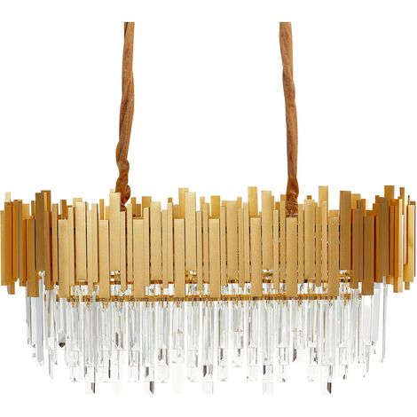 Lampadario di classe in alluminio con cristalli d'oro Garcia (1/5)