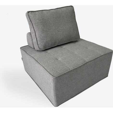 Sillón modular para el salón, modulaar de tela gris Raji (1/5)
