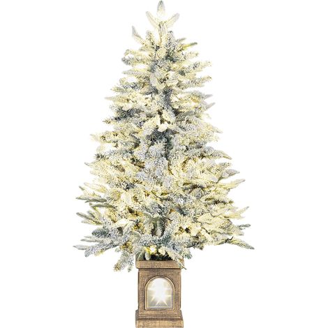 Árbol de Navidad artificial, efecto nieve, 100 LED, 8 modos, plástico. (1/5)