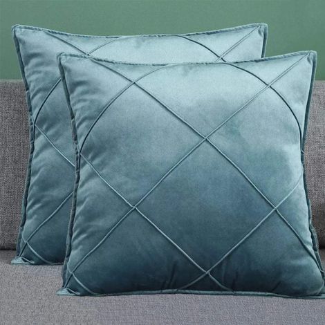 MINKUROW Velluto Di Alta Qualità Semplice Morbido Fodere Per Cuscini Set Fodere Per Cuscini Decorativi Per Divano (45 x 45 Cm (2 Verde Chiaro)) (1/5)