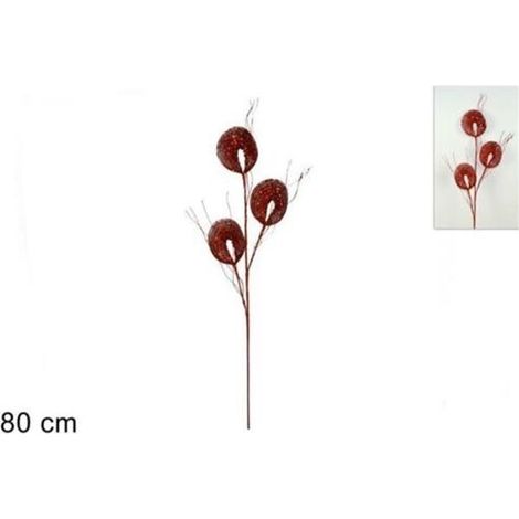 Fiori rosso con 3 rami per decorazioni albero di natale addobbi natalizi da vetrina casa negozio (1/5)