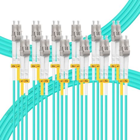 Cable Fibre Optique LC-LC - OM4 - Multimode - 50/125 µm - 2 m - Duplex - LSZH - 6 Pièces (1/5)