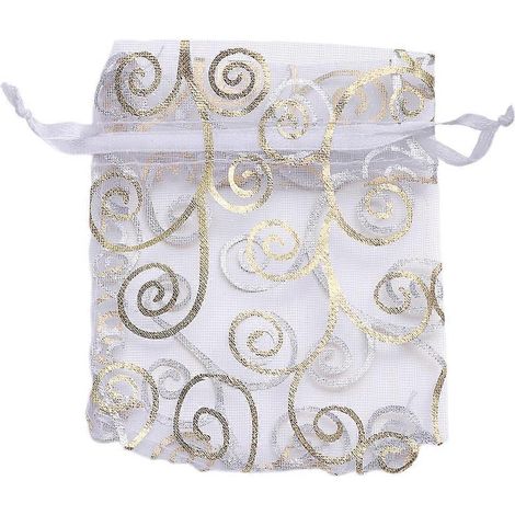 100 mini sachets à bonbons en organza transparent, petits sachets cadeaux à cordon, sachets à friandises pour mariage, sachets à biscuits pour cadeaux de fête-15X10cm (1/3)
