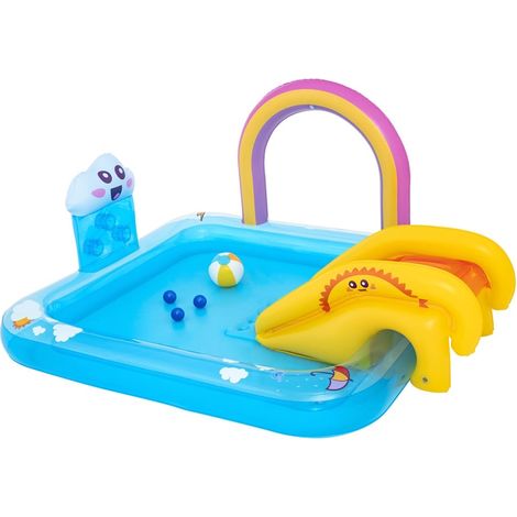 TrAdE Shop Traesio - Centro Giochi Acquatico Piscina Gonfiabile Bambini Con Scivolo Spruzzatore Arcobaleno 53174 - (1/5)