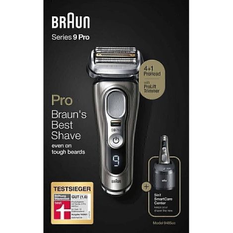 [NEUWERTIG] B-Ware Braun Rasierer Series 9 Pro 9485cc Folienschaber Akku Lithium-Ion schwarz silber (1/2)