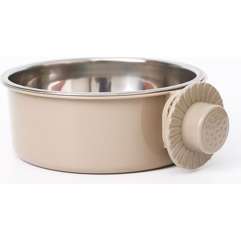 Mangeoires suspendues amovibles en acier inoxydable pour chiens, chats et petits animaux (gris)