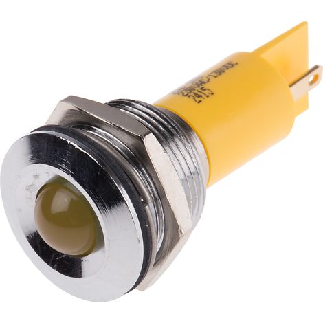 Voyant LED lumineux Jaune RS PRO, dia. 19mm, 130 V dc, 230V c.a. ( Prix pour 1 )
