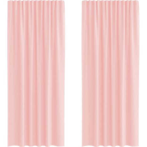Maison Exclusive - Voile Vorhänge mit Stangentaschen 2 Stk. Rosa