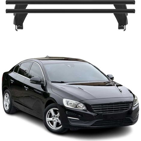 OMAC Dachträger Querträger Alu für Volvo S60 II 2011-2018 – Abschließbar – T-Nut – City-Crash-getestet – Max. 50 kg Schwarz (1/5)