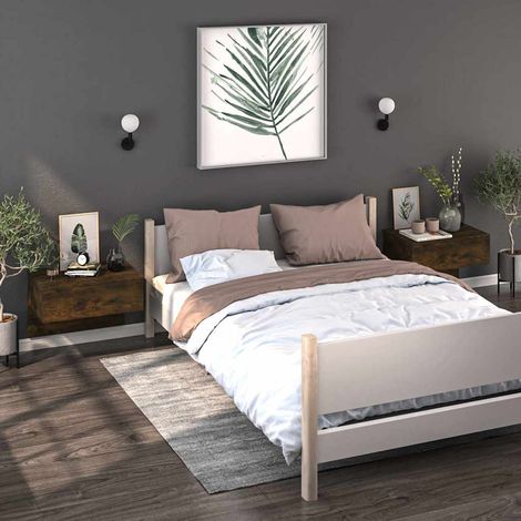 vidaXL Wall-mounted Bedside Cabinets 2 pcs Smoked Oak (1/5)