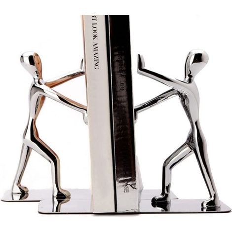 1 paire de serre-livres antidérapants en acier inoxydable pour hommes (1/4)
