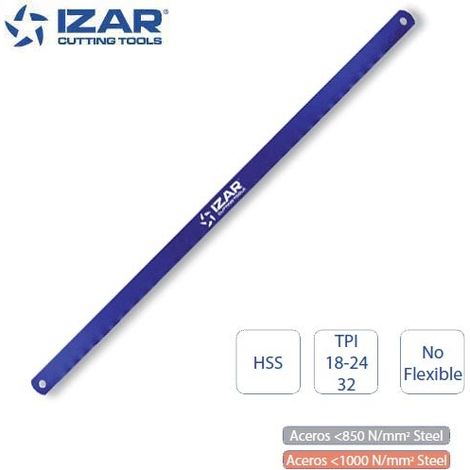 Lame de scie à main HSS Izar 300 mm pour acier tpi 18 24 ou 32 (x100)  24 TPI