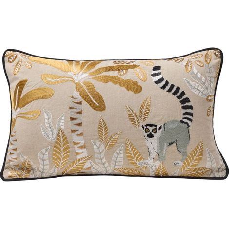 Housse de coussin en Coton rebrodé d'un motif graphique MADAGASCAR