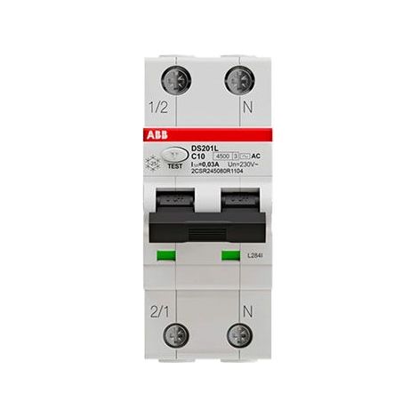 Abb ds201 l h interruttore differenziale magnetotermico 4,5ka 1p+n ds201lhc16ac30