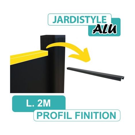 Cloture & Jardin – Profil de finition pour clôture aluminium 2m – Accessoire pour poteau – Couleur gris anthracite RAL 7016 – Résistant à la corrosion (1/2)