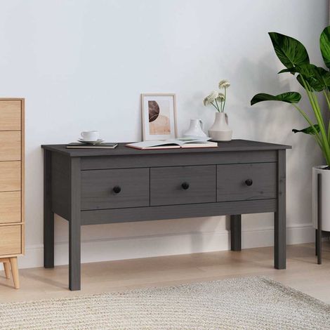 vidaXL Coffee Table Grey 102x49x55 cm Solid Wood Pine (1/5)