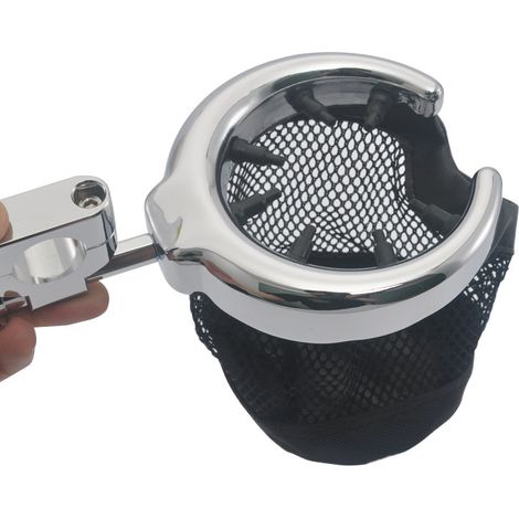 Convient aux motos Honda et Harley-Davidson, porte-gobelets et porte-bouteilles en maille pour guidon de 22 mm. (1/5)