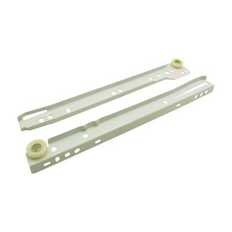 GUIDA CASSETTO SFILABILE - + RUOTE TEFLON KG 25 CM  35 BIANCO CF=PZ 4- 5 confezioni