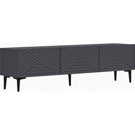 Mobile TV in legno "Felix" 160 x 31,4 x 44,1 cm - Antracite