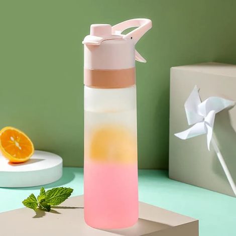 BelleRise - Gourde vaporisateur rose 650 ml, idéale pour le sport et les activités de plein air. (1/5)