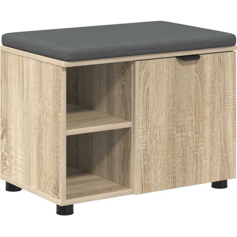 Maison Exclusive - Flurbank mit Kissen mit Regal Sonoma-Eiche 60