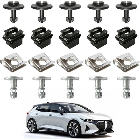 20 Pièces Clips de Fixation pour Protection de Dessous de Caisse - Vis et Écrous en Tôle - Protection du Moteur - Clips de Protection Remplaçables pour Audi A3 A4 A6 A8 TT Auto Repair