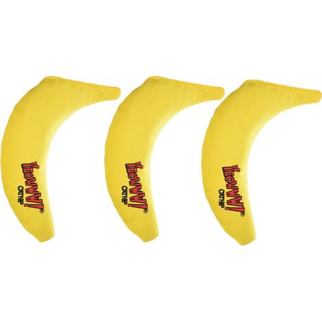 Jouet à l'herbe à chat 100 % bio, banane jaune (lot de 3)