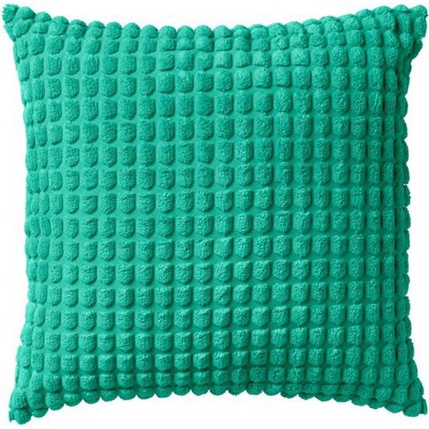 ROME - Coussin décoratif 45x45 cm - Couleur unie - Structure 3D - Vert menthe - Coussin intérieur inclus - Coussins de luxe pour salon et canapé (1/3)