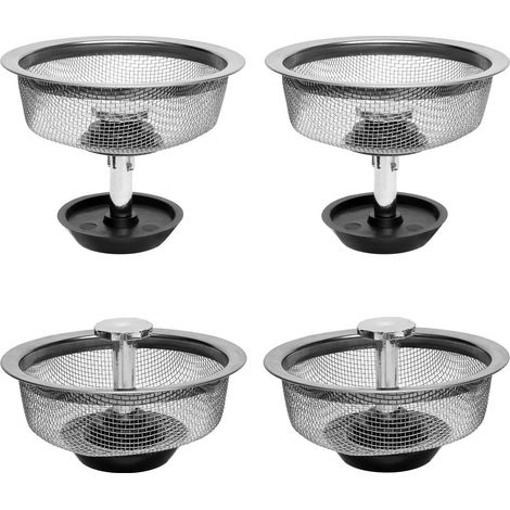Bouchon d'évier, filtre universel pour évier, bouchons d'évier, crépine d'évier en acier inoxydable, crépines pour éviers de salle de bain de 80 à 85 mm