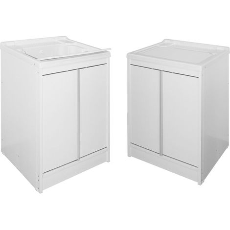 Mobile lavatoio 60x50x84 cm in resina e PVC con piano per lavaggio richiudibile Avant